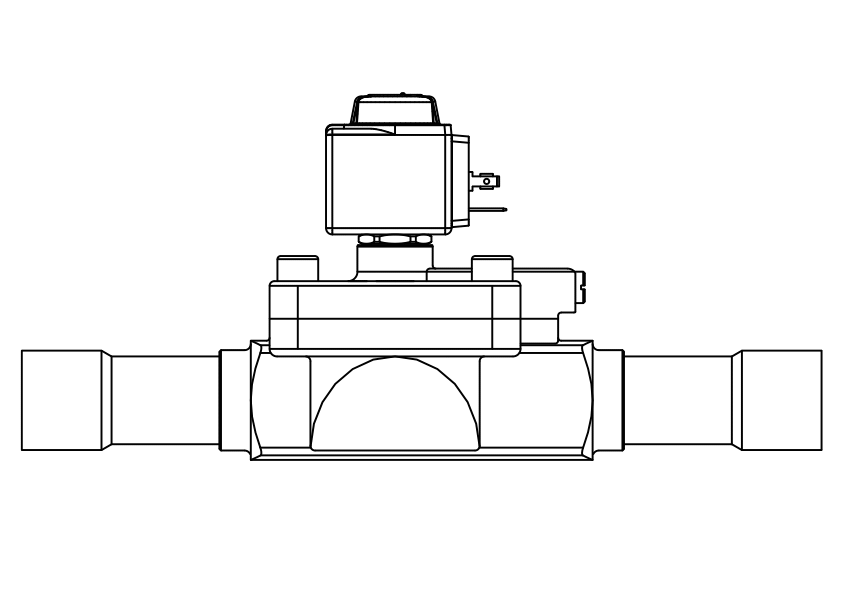 常閉電磁閥1078/9A6,內連焊接接頭,隔膜先導式