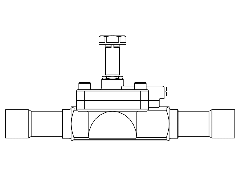 常閉電磁閥1078N/9S,內(nèi)連焊接接頭,隔膜先導式