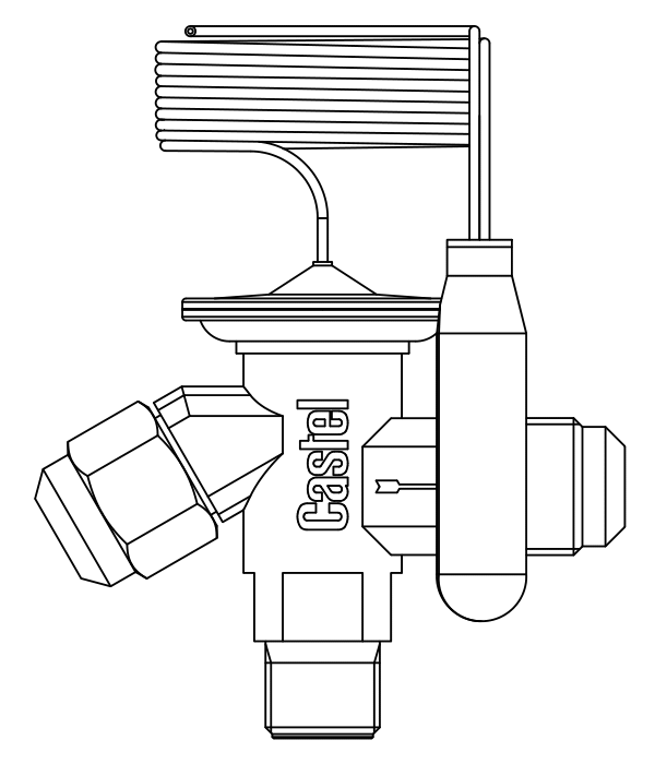 熱力膨脹閥2210/4,R22-R407C,SAE直螺紋接頭